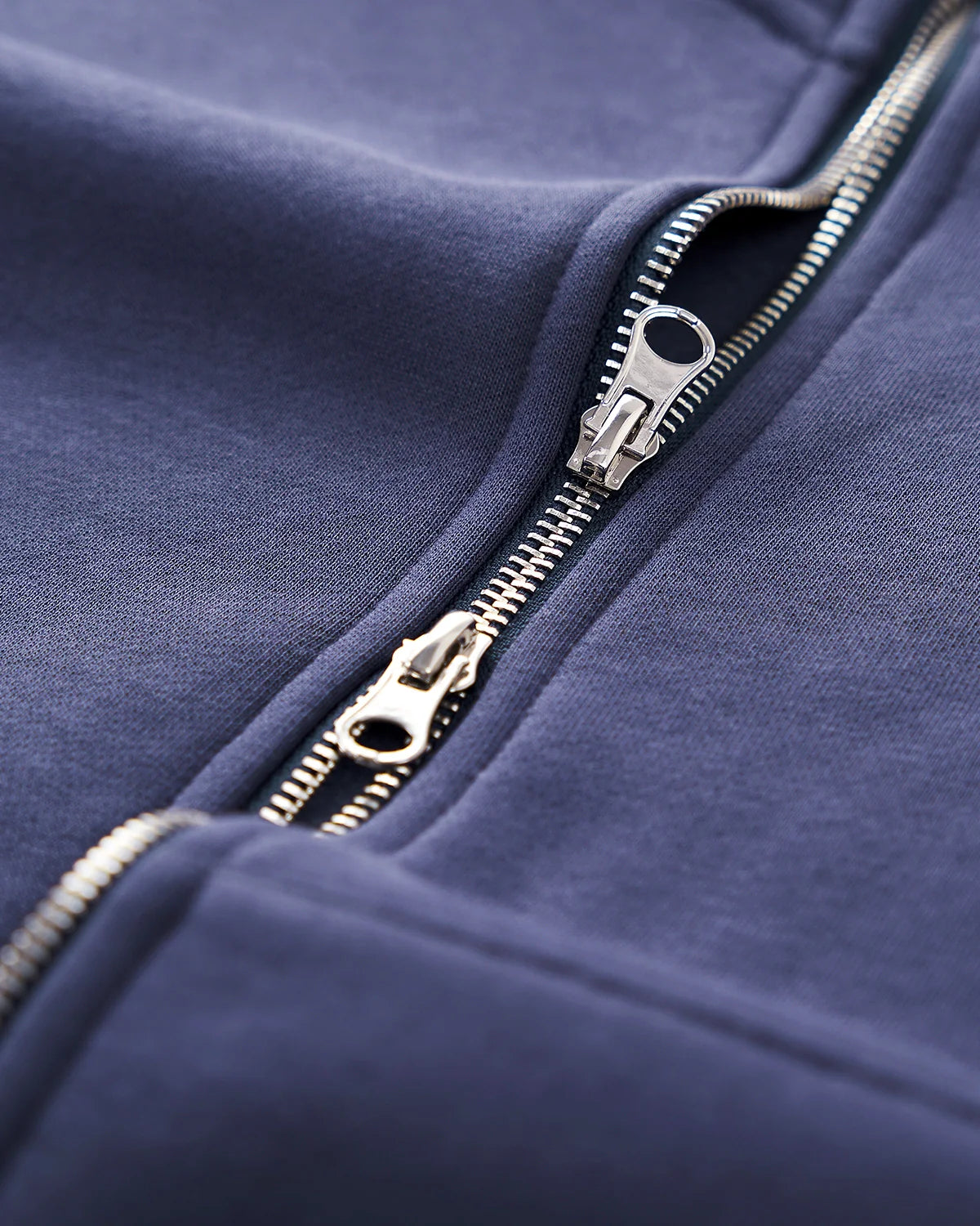 High Collar Fleece Double Zip-Up Hoodies | Inflation Streetwear