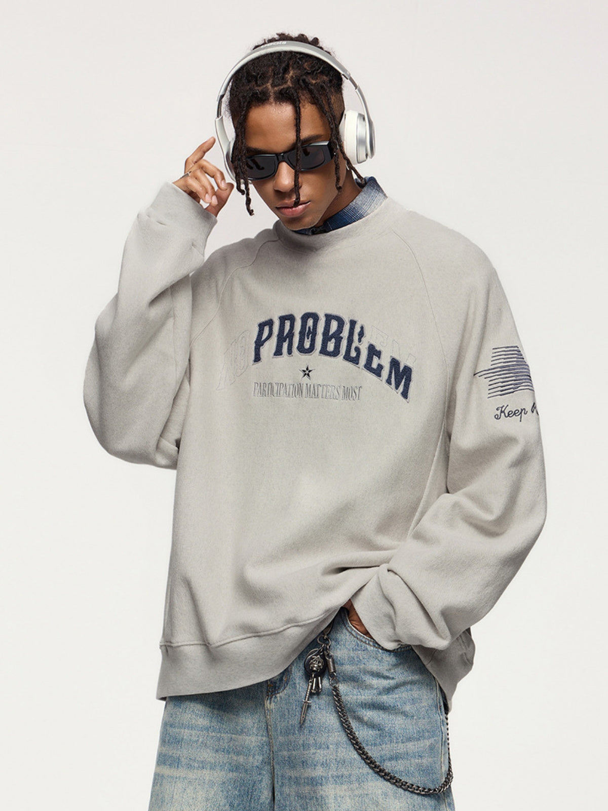 PROBLEM - Oversized Graphic Long Sleeve Crewneck