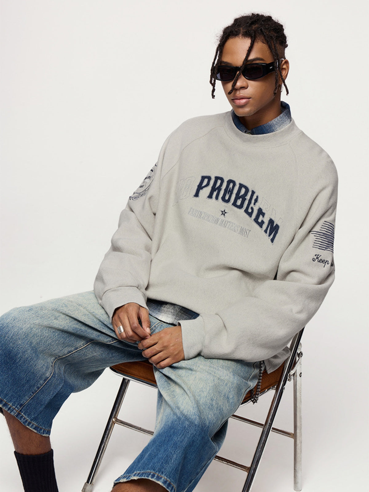 PROBLEM - Oversized Graphic Long Sleeve Crewneck
