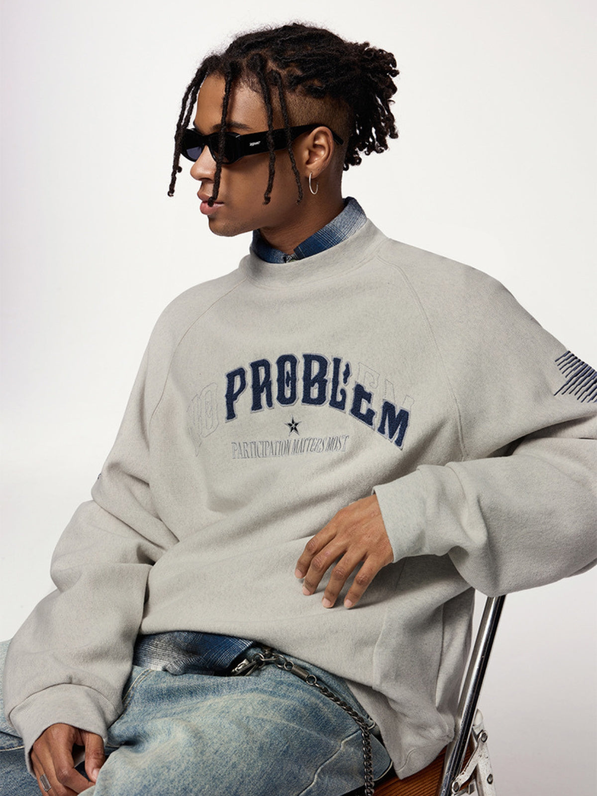 PROBLEM - Oversized Graphic Long Sleeve Crewneck