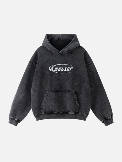 BELIEF - Oversized Graphic Hoodie