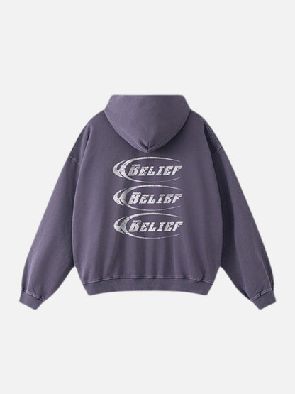 BELIEF - Oversized Graphic Hoodie