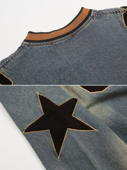 MAFFAERROR - Oversized Embroidered Crewneck Jersey