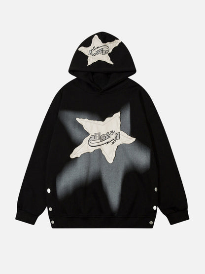 STAR PATCH - Oversized Embroidered Hoodie