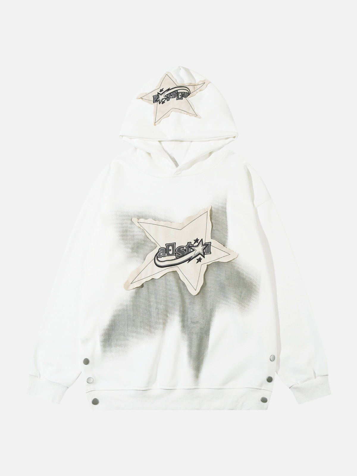 STAR PATCH - Oversized Embroidered Hoodie