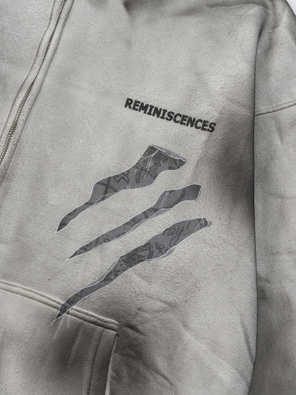 REMINI - Oversized Print Zip Up Hoodie