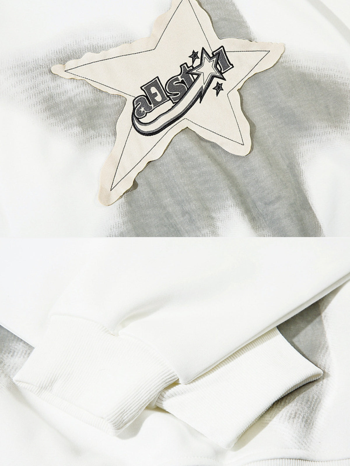 STAR PATCH - Oversized Embroidered Hoodie