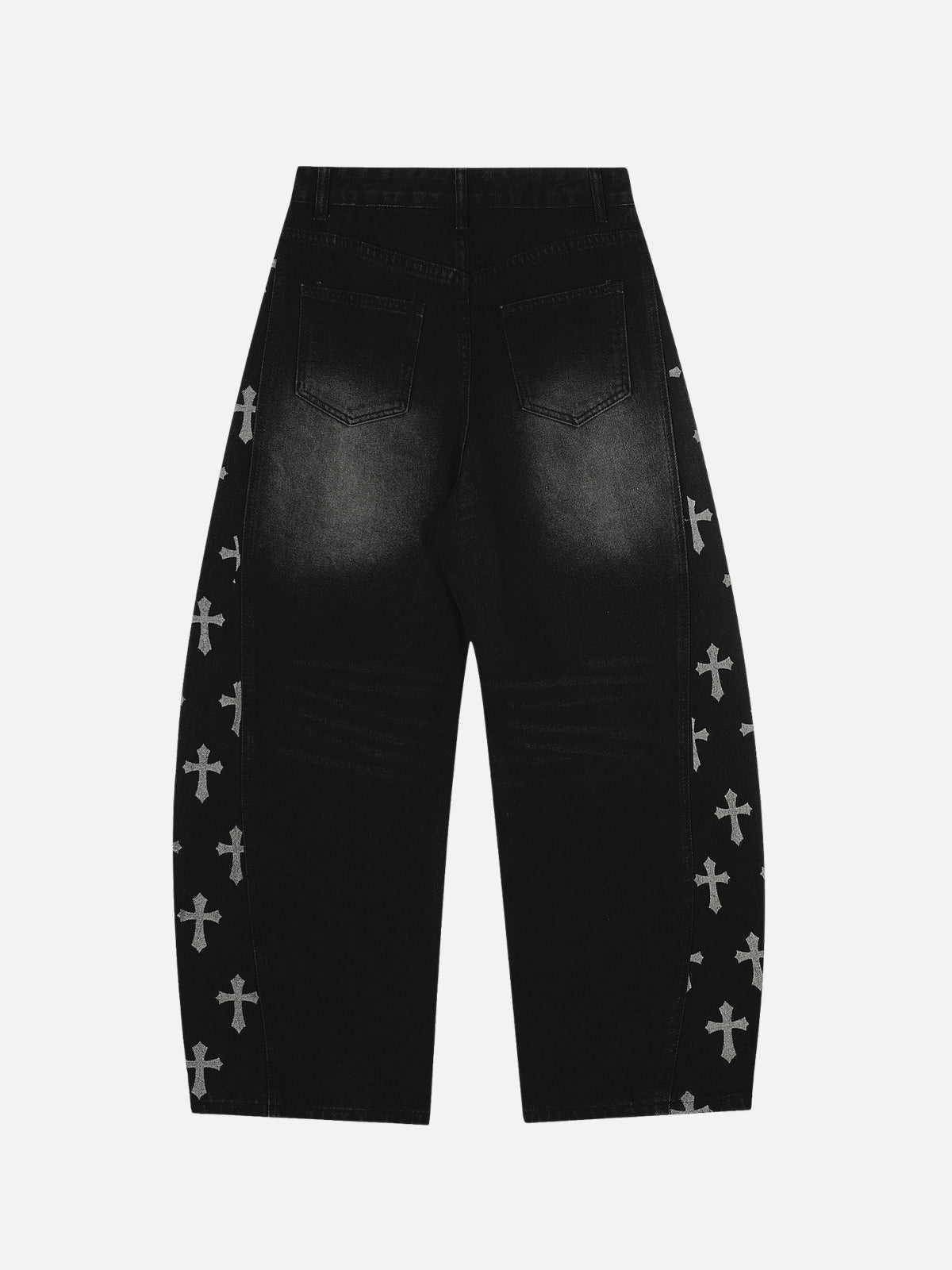 SAINTRY – Baggy Graphic Cross Print Jeans