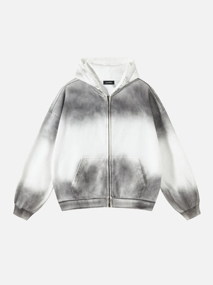 DYED - Cropped Premium Zip Up Hoodie
