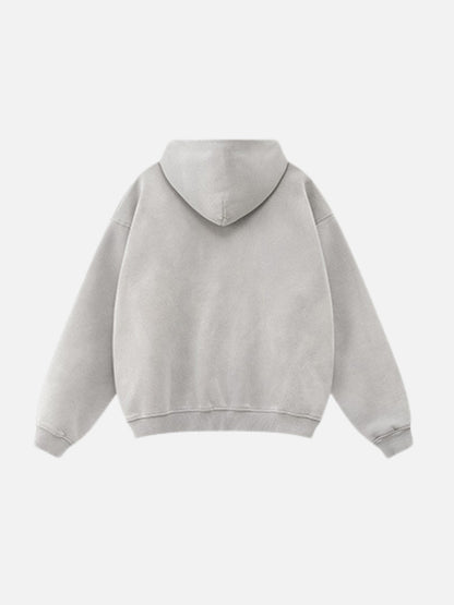 PERSUE - Oversized Print Zip Up Hoodie
