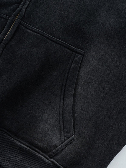 PERSUE - Oversized Print Zip Up Hoodie