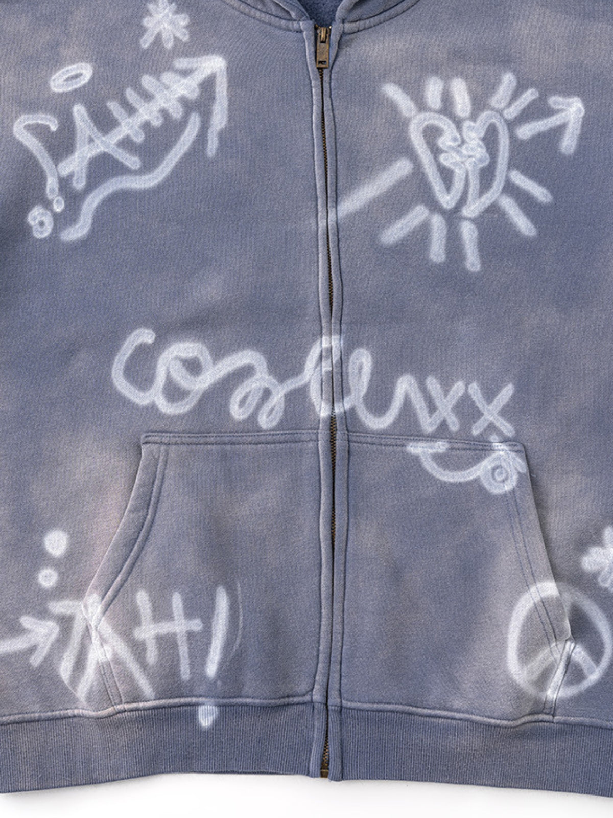 SYMBOLIKA - Oversized Print Zip Up Hoodie