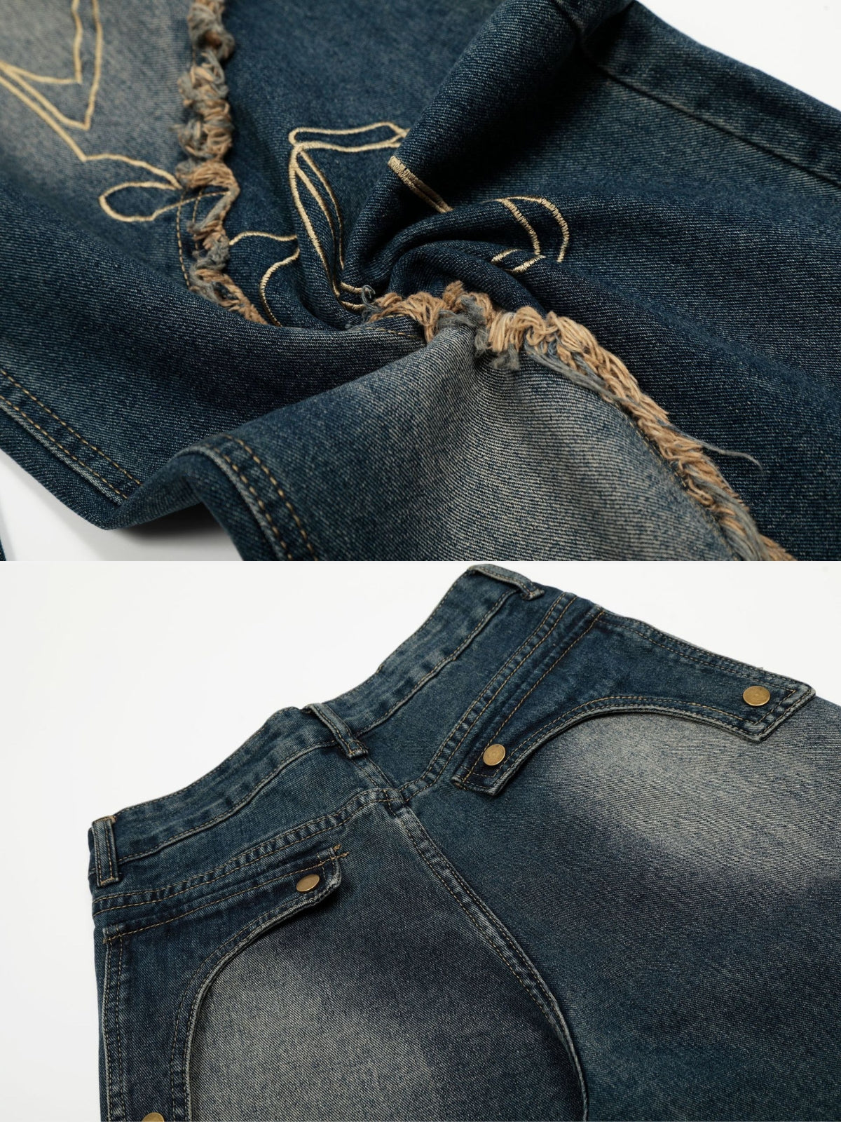 PATCHSTARS - Baggy Embroidered Jeans
