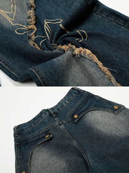 PATCHSTARS - Baggy Embroidered Jeans