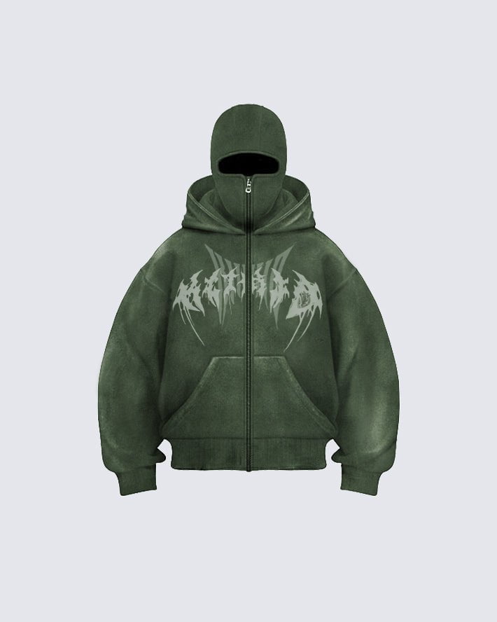 KIIKIO Stonewashed Balaclava Integrated Hoodie