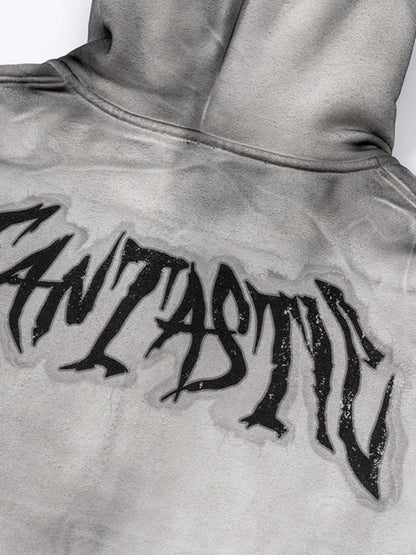 FANTASTIC - Oversized Print Zip Up Hoodie
