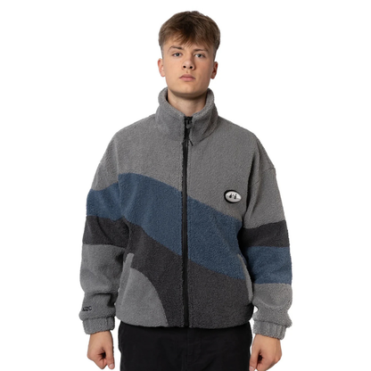 Retro-Fleecejacke Grau