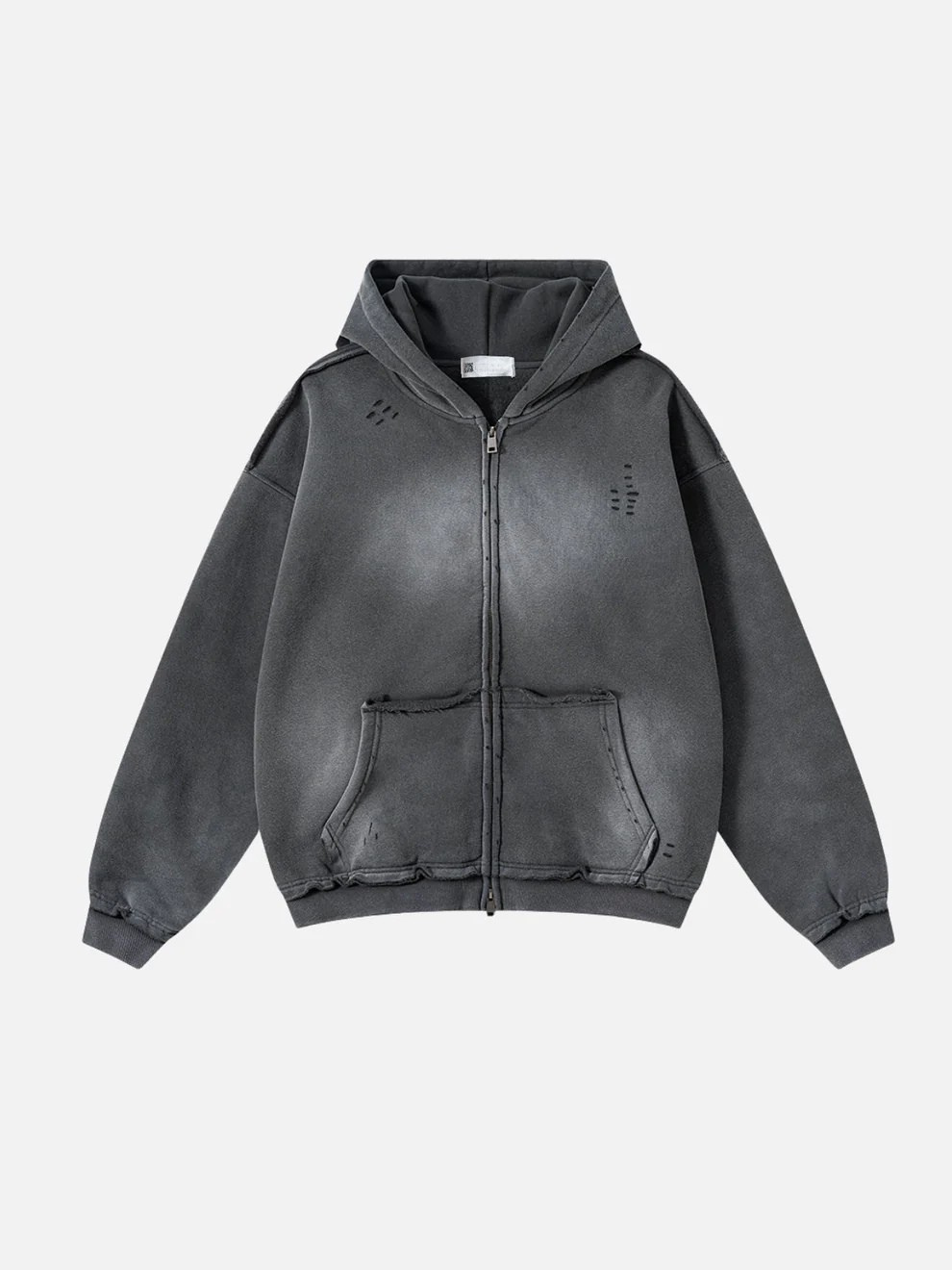 DESTROYLI - Premium Oversized Basic Kapuzenpullover mit Reißverschluss 