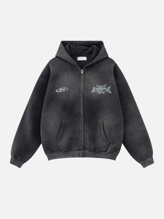 LUNARA® - Oversized Print Zip Up Hoodie UNISEX