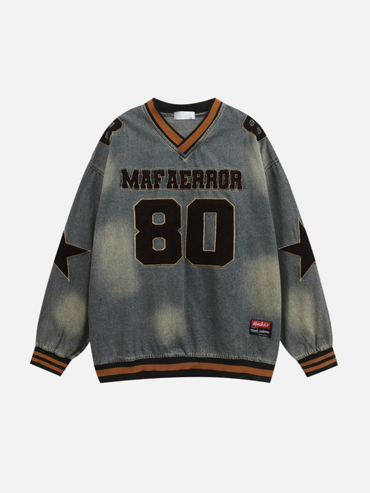 MAFFAERROR - Maglia girocollo oversize ricamata 