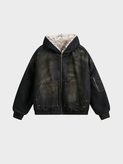 Frosted Relic Fur-Lined Denim Jacket
